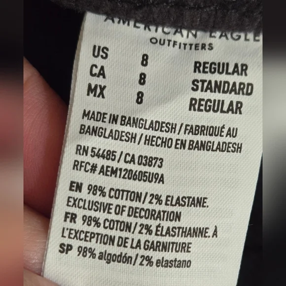 American Eagle Low Rise Wide Leg Dark Gray Corduroy Pants 2024 Size 8 - Picture 10 of 13